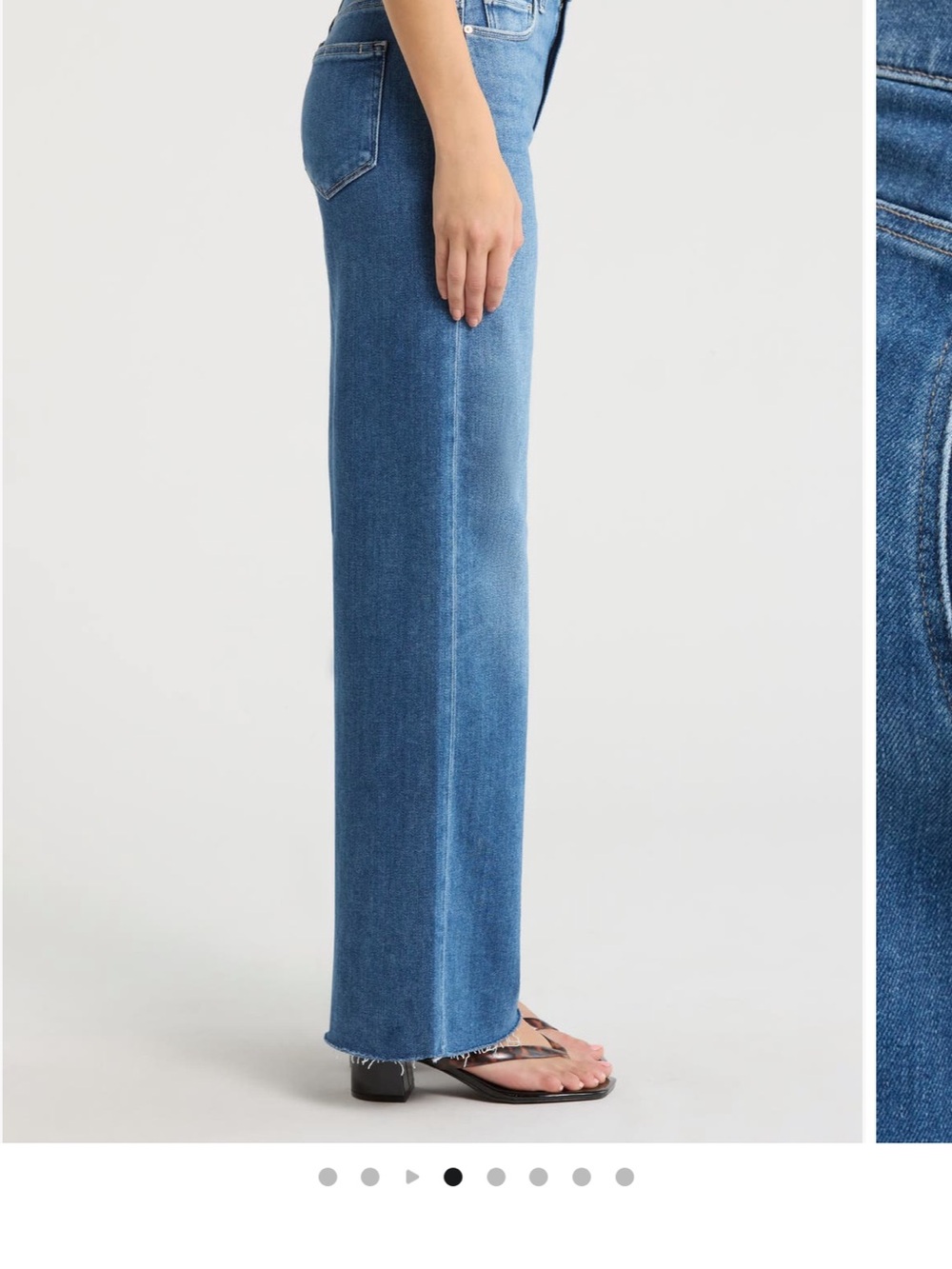 PAIGE High-Rise Wide Leg Jeans in Deep Blue Wash - Picture 7 of 12